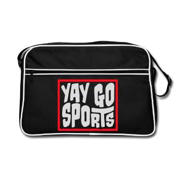 Youpi Go Sports Sarcastique Humour Anti Sports - Sac Retro - noir/blanc - Devant