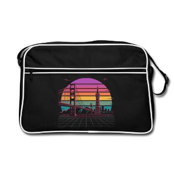 Rainbow Bridge Neon Skyline San Francisco - Sac Retro - noir/blanc - Devant