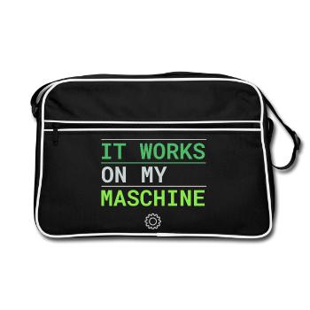 It Works On My Machine - Developer Excuse - Retro Bag - black/white - Front