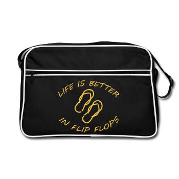 LA VIE EST MEILLEURE EN TONGS - Sac Retro - noir/blanc - Devant
