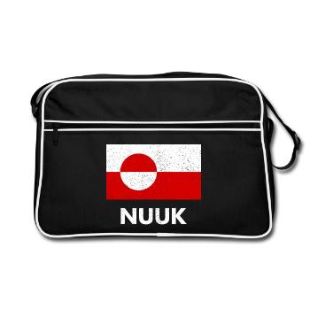Drapeau du Groenland - Nuuk - Grönland - Danemark du Danemark - Sac Retro - noir/blanc - Devant