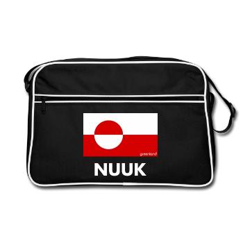Drapeau du Groenland - Nuuk - Grönland - Danemark - Sac Retro - noir/blanc - Devant