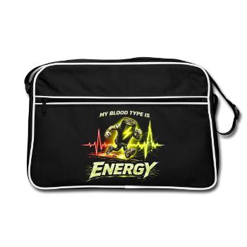 Boissons énergisantes Mon groupe sanguin Énergie - Sac Retro - noir/blanc - Devant