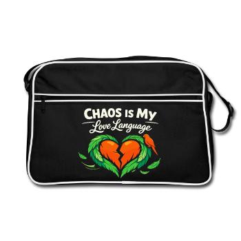 Conure Chaos Crew Propriétaire de perroquet, Maman d’oiseau - Sac Retro - noir/blanc - Devant