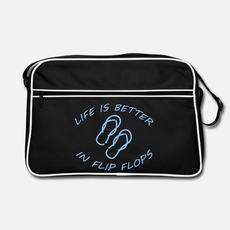LIFE IS BETTER IN FLIP FLOPS Retro Tasche