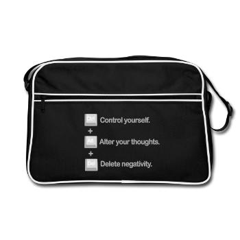 Contrôle Alt, Supprimer Santé mentale Positivité - Sac Retro - noir/blanc - Devant