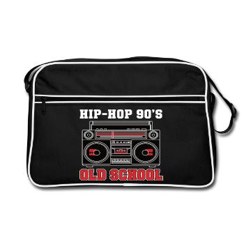 Vinyle DJ Hip-Hop des années 90 Old School - Sac Retro - noir/blanc - Devant
