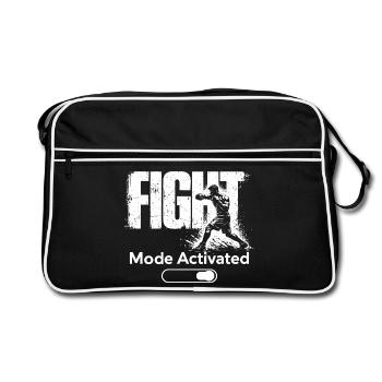 Mode combat Chemise activée Boxe de gym Fighter - Sac Retro - noir/blanc - Devant
