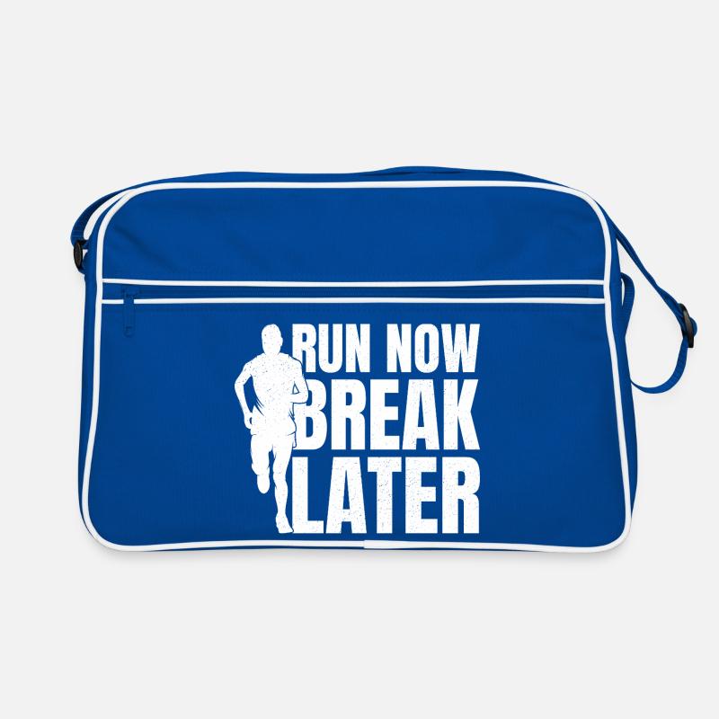 Marathon Run Maintenant Break Plus tard Course Sac Retro