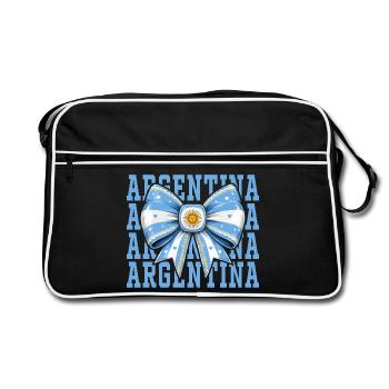 Nœud Drapeau Argentine | Style Coquette Argentin - Sac Retro - noir/blanc - Devant