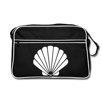 Cadeau de voyage Vacances Plage Scallop Shell - Sac Retro - noir/blanc - Devant
