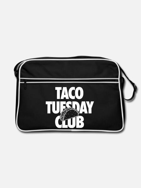 Club du mardi du taco pour les fans de tacos - Sac Retro - noir/blanc - Devant