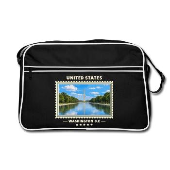 Vereinigte Staaten Washington D.C. Vintage Marke - Retro Tasche - Schwarz/Weiß - Vorne