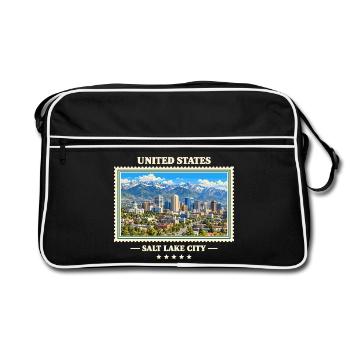 Vereinigte Staaten Salt Lake City Vintage Marke - Retro Tasche - Schwarz/Weiß - Vorne