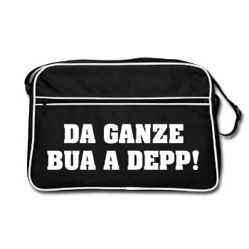 DA GANZE BUA A DEPP! - Retro Tasche - Schwarz/Weiß - Vorne