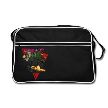 Planète de cactus en couleur - Sac Retro - noir/blanc - Devant