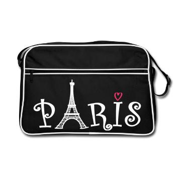 Paris (Paris) - Retro Tasche - Schwarz/Weiß - Vorne