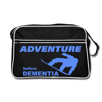 SNOWBOARD ADVENTURE - Retro Bag - black/white - Front