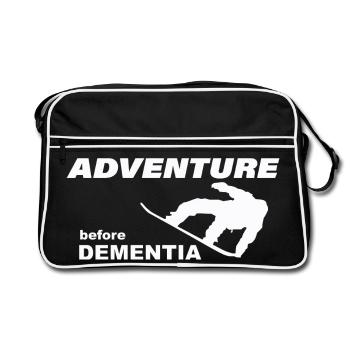 SNOWBOARD ADVENTURE - Retro Tasche - Schwarz/Weiß - Vorne