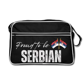 Serbe fier, j’adore la Serbie - Sac Retro - noir/blanc - Devant