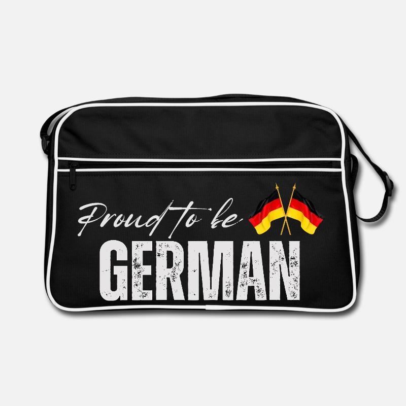 Stolzer Deutscher, ich liebe Deutschland - Retro Tasche - Schwarz/Weiß
