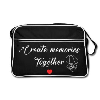 Créer Souvenirs Ensemble Moments Partagés Famille - Sac Retro - noir/blanc - Devant