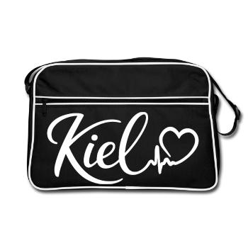 Kiel Heartbeat Heart Hanseatic City of Kiel - Retro Bag - black/white - Front