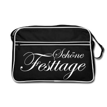 Schöne Festtage - Retro Tasche - Schwarz/Weiß - Vorne