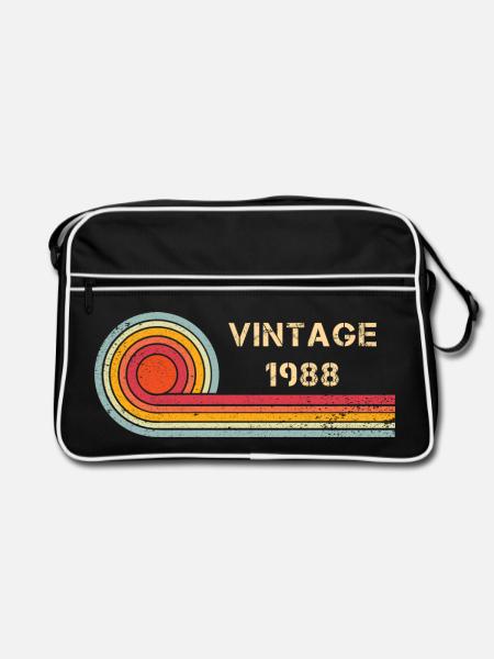 Design rétro vintage pour anniversaire 1988 - Sac Retro - noir/blanc - Devant