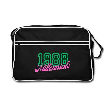 1988 Millennial Digitales Keynote Design - Retro Tasche - Schwarz/Weiß - Vorne