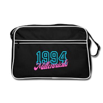 1994 Millennials Retro Datum Design - Retro Tasche - Schwarz/Weiß - Vorne