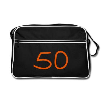 50e anniversaire cinquante nombre d’oranges - Sac Retro - noir/blanc - Devant
