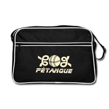 Go Petanque Ball Emblem - Retro Tasche - Schwarz/Weiß - Vorne