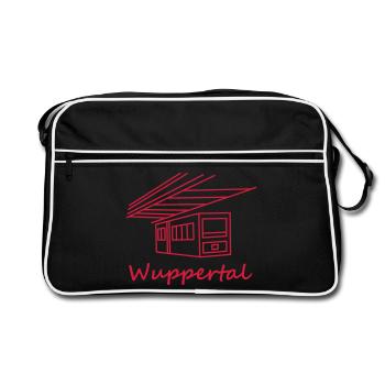 schwebebahn wuppertal - Retro Tasche - Schwarz/Weiß - Vorne