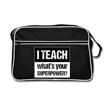 Et enseigner - Sac Retro - noir/blanc - Devant