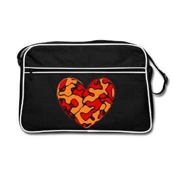 Motif de cœur coloré Motif de cœur Motif cadeau de cœur - Sac Retro - noir/blanc - Devant