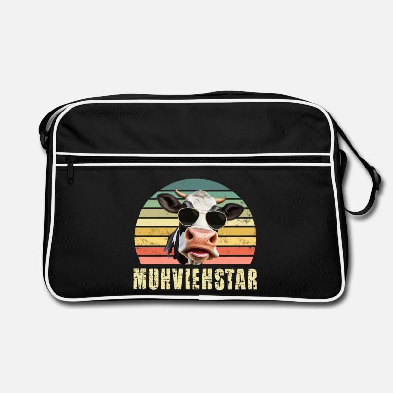 Kuh Kühe Retro Tasche