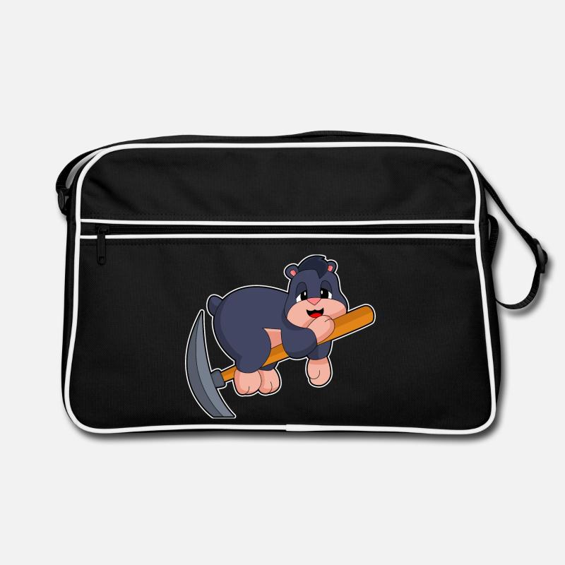 Maulwurf Bergarbeiter Spitzhacke Bergbau Retro Tasche