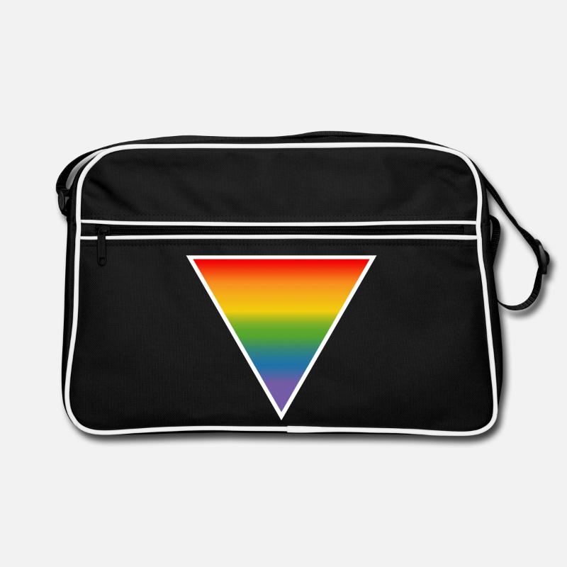 Triangle arc-en-ciel LGBTQIA blanc Sac Retro
