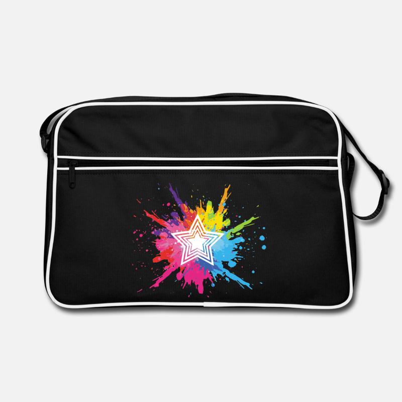 étoile blanche et explosion multicolore Sac Retro