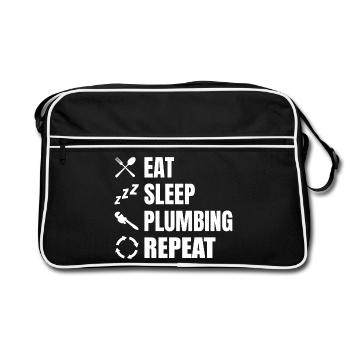 Manger, dormir, plomber, répéter - Sac Retro - noir/blanc - Devant