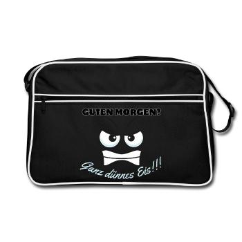 Motif d’ours polaire en colère avec dicton - Sac Retro - noir/blanc - Devant