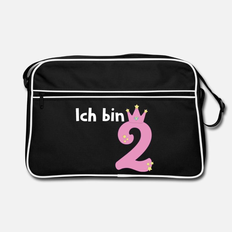 Ich bin schon 2 Mädchen 2 Jahre alt Retro Tasche