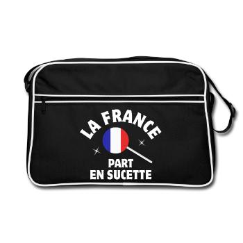 Frankreich war früher besser, Französisch - Retro Tasche - Schwarz/Weiß - Vorne