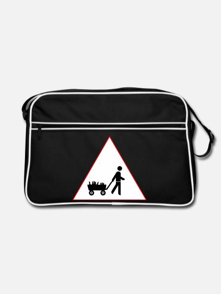 Männer und Bier - was braucht man(n) mehr? - Retro Tasche - Schwarz/Weiß - Vorne