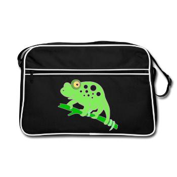 Chamaeleon animal - Retro Bag - black/white - Front