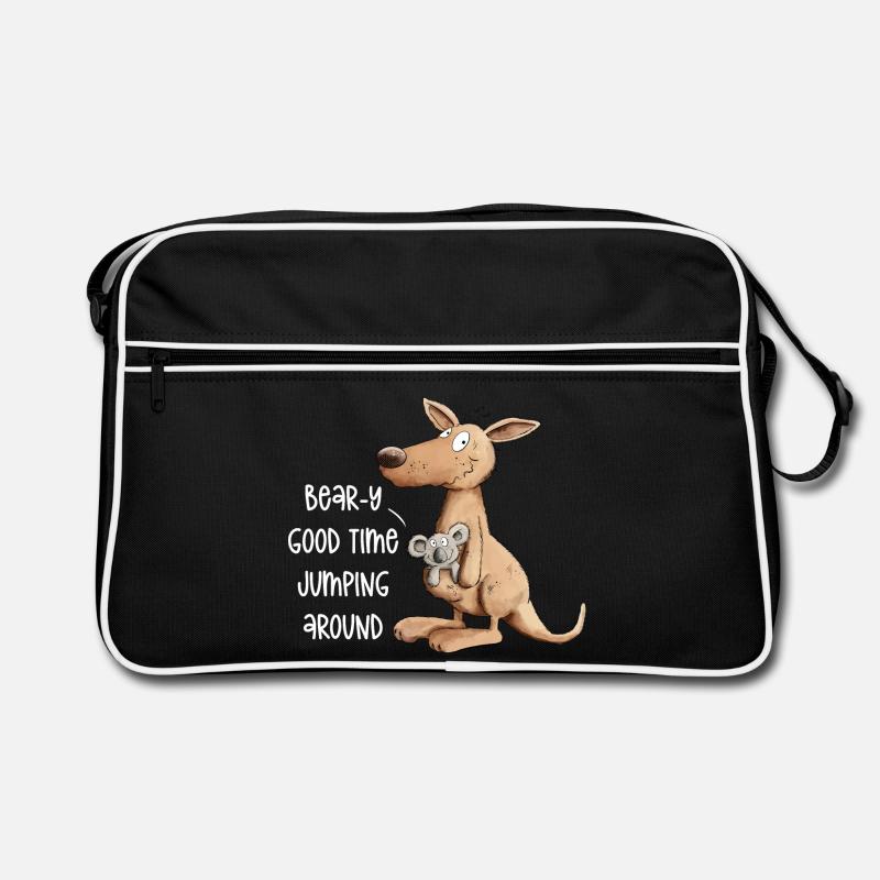 Drolliges Känguru Mit Koala Bär Good Time Retro Tasche