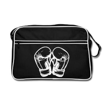 Dessin de gants de kickboxing - Sac Retro - noir/blanc - Devant