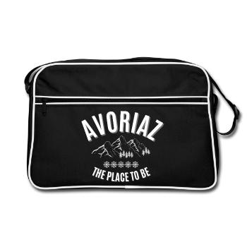 Avoriaz, station de ski, sport d'hiver - Sac Retro - noir/blanc - Devant