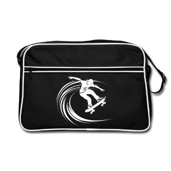 Dessin de skateur - Sac Retro - noir/blanc - Devant